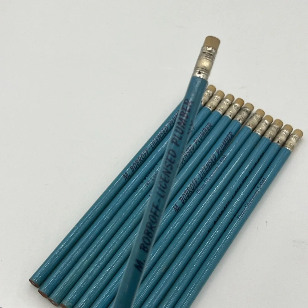Lot of 10 vintage Eagle Chemi-Sealed Turquoise drawing pencils From 1960.